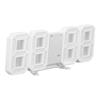 3D LED Wall Clock Minimalist White Frame Digital Wall Alarm Clock Timer with Temperature for Home Livingroom White Word