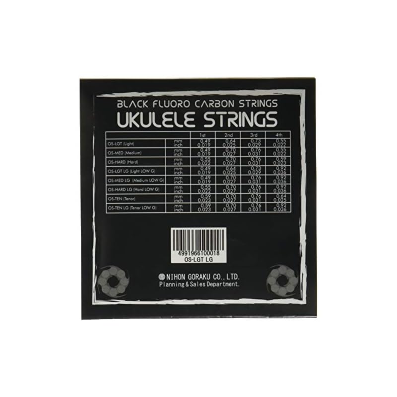 ORCAS Ukulele String Set for Soprano and Concert Ukuleles (Light Gauge, Low-G) OS-LGT LG