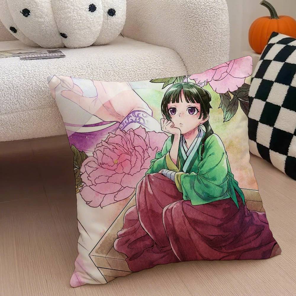 The Apothecary Diaries maomao Pillow Case Anti-dustmite Pillowcase Invisible zipper silky short plush Sofa cushion cover