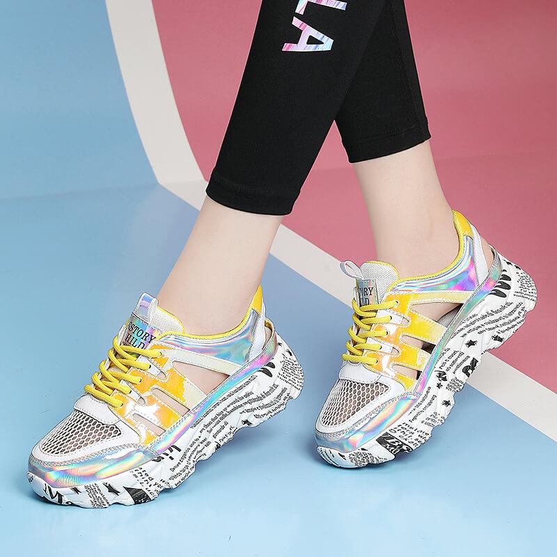 

Toe toe sandals women s summer new versatile niche platform mesh hollow casual sports dad shoes women s shoes 35