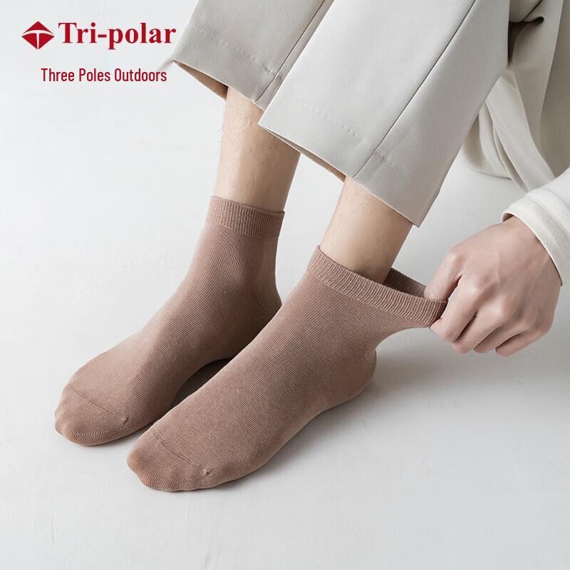 Tri-polar Men s Solid Cotton Ankle Socks TP6075 5 Pairs