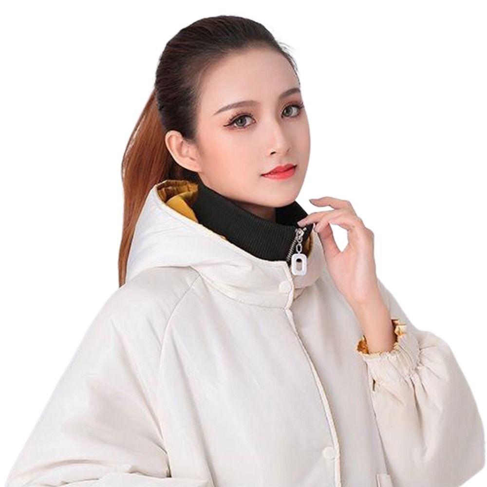 With Zipper Detachable False Collar Washable Rib False Collar Neck Scarf Shawl Wrap Down Jacket