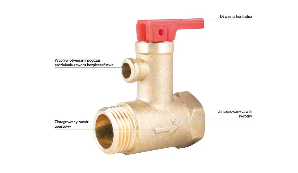 Safety Valve for Electric Water Heaters AF4, 6.7 Bar, 1/2