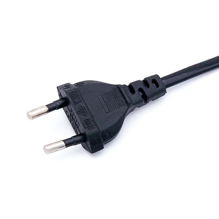 Multi-Standard Power Cord: EU, US, JP, and National Standards, with German Dual-Round Plug; for Table Lamp or Shaver AC Adapter.