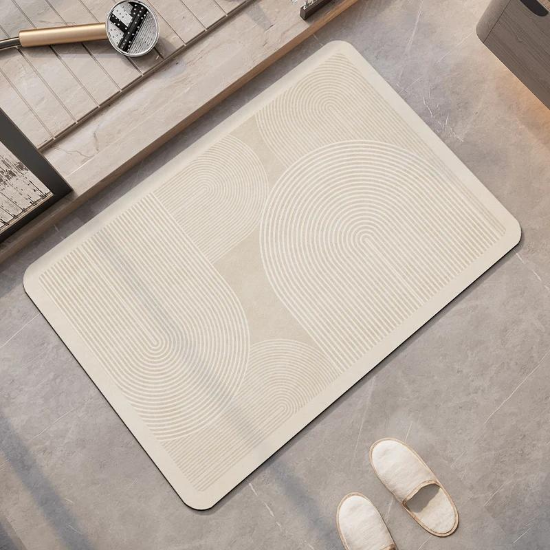 Diatomite Bath Mat Fast Dry Super Absorbent Non-Slip Floor Rug For Bathroom Shower Toilet Entryway Washable Home Decor