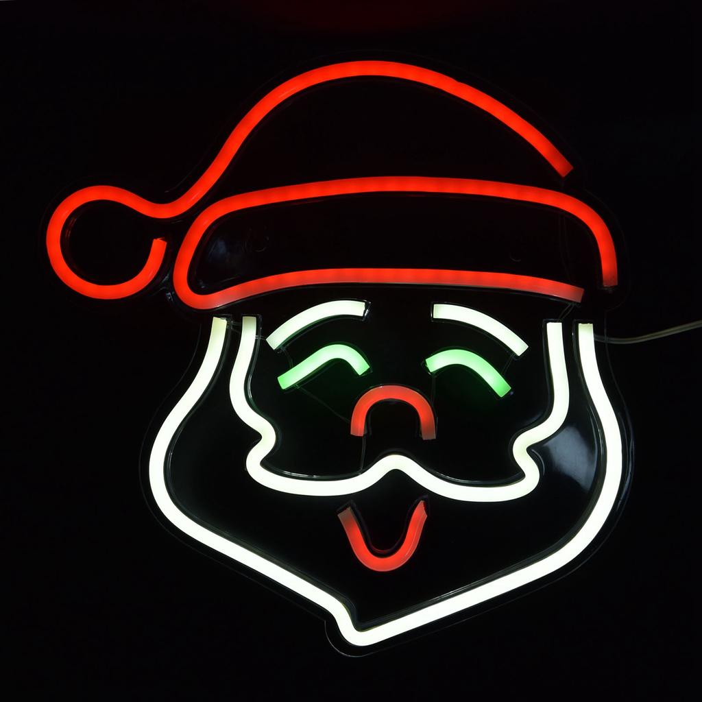 LED Neon Light Santa Claus Sign Lamp Art Wall Decoration Light for Bedroom Party Birthday Bar LED Santa Neon Light