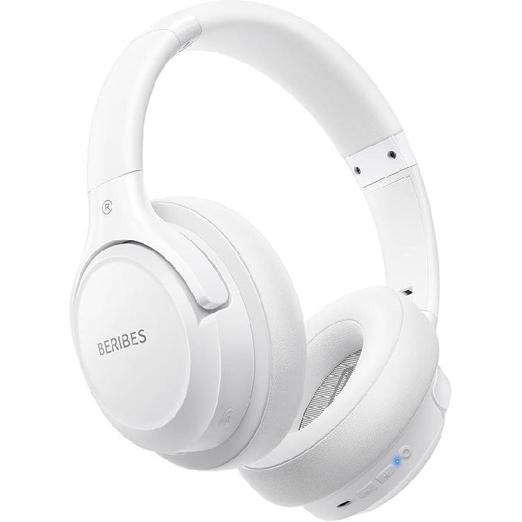 BERIBES Bluetooth Headphones Over Ear, 65H Playtime and 6 EQ Music Modes Wireless Headphones with Microphone, HiFi Stereo Foldable Lightweight