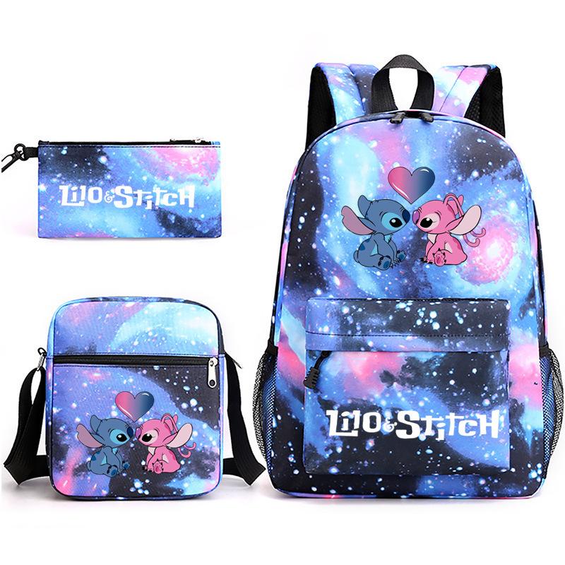 Printed Schoolbag Three-Piece Set, Primary And Secondary School Schoolbag, Backpack, Shoulder Bag, Pencil Bag.