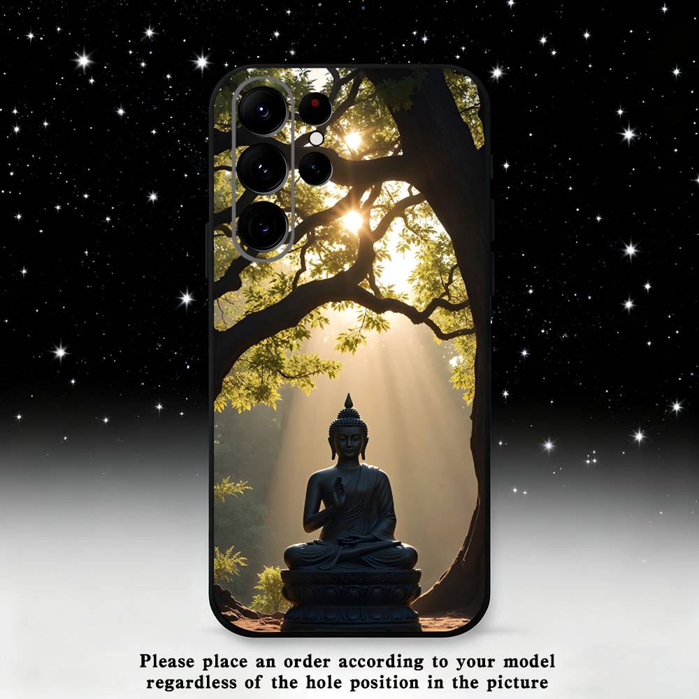 Buddha Art Pattern Phone Case For Samsung S25,S24 Ultra,S20,S30 plus,S22 plus,S23,S30 Ultra 5G Silicone Black Shell