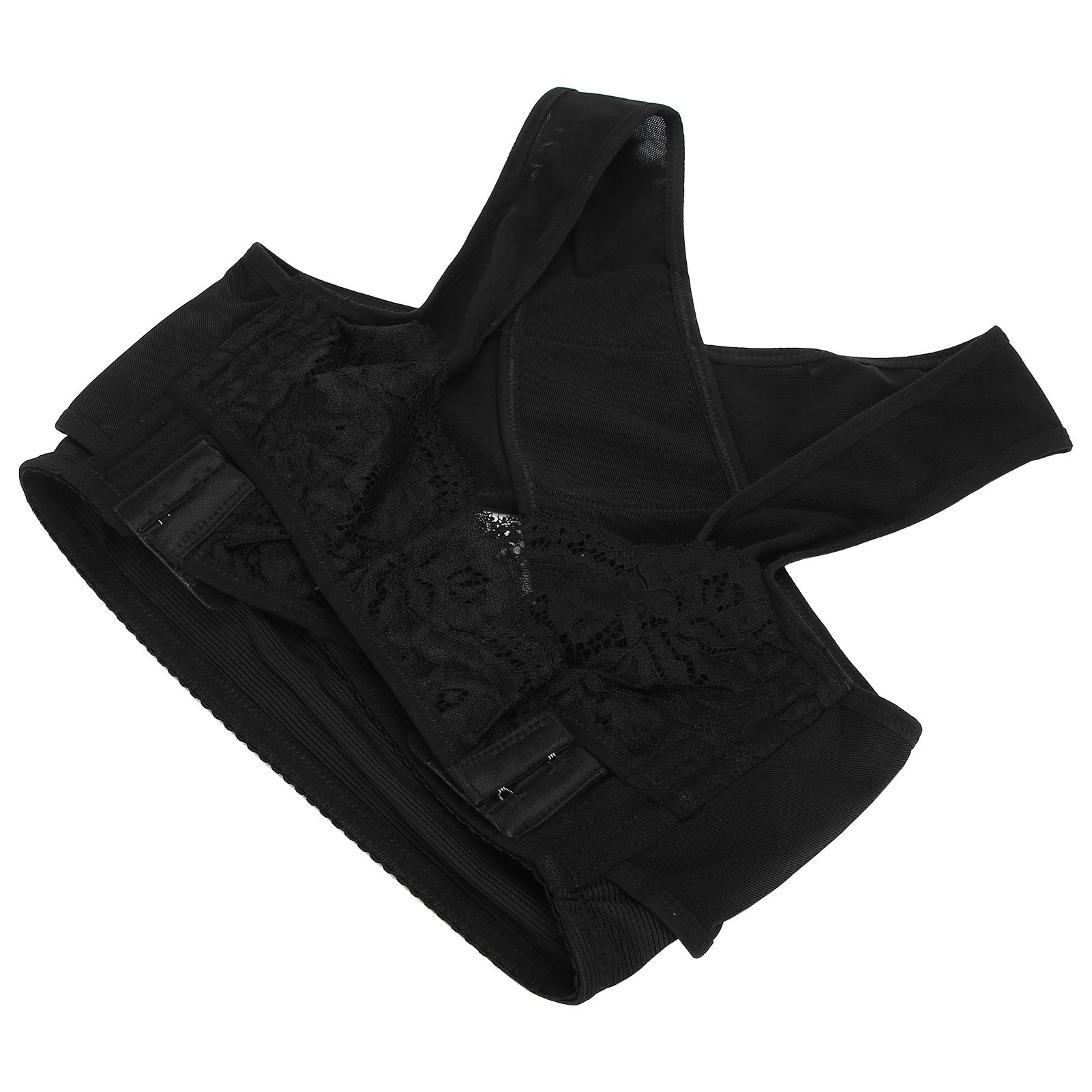 

Chest Brace Up Women Breast Support Black Bra Shapewear Vest Prevent Hunchback BeltXL