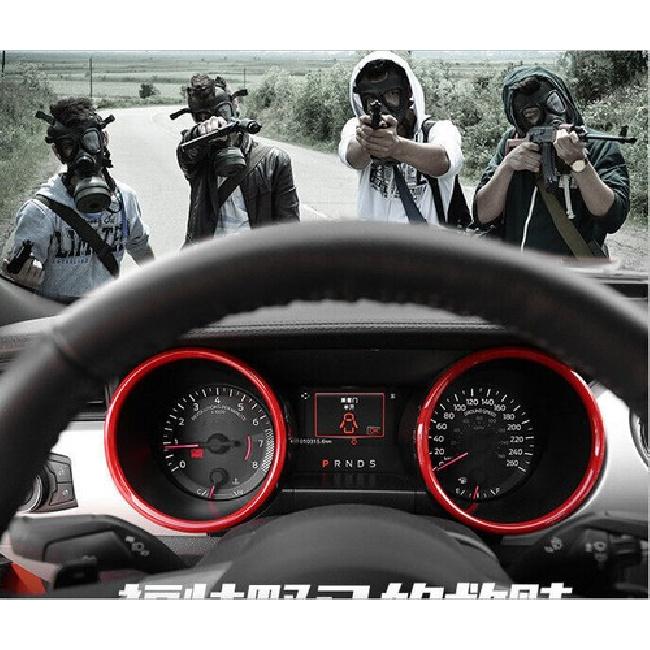 1 pair Red Interior Dashboard Ring Cover Trim Decor For Ford Mustang 2015-
