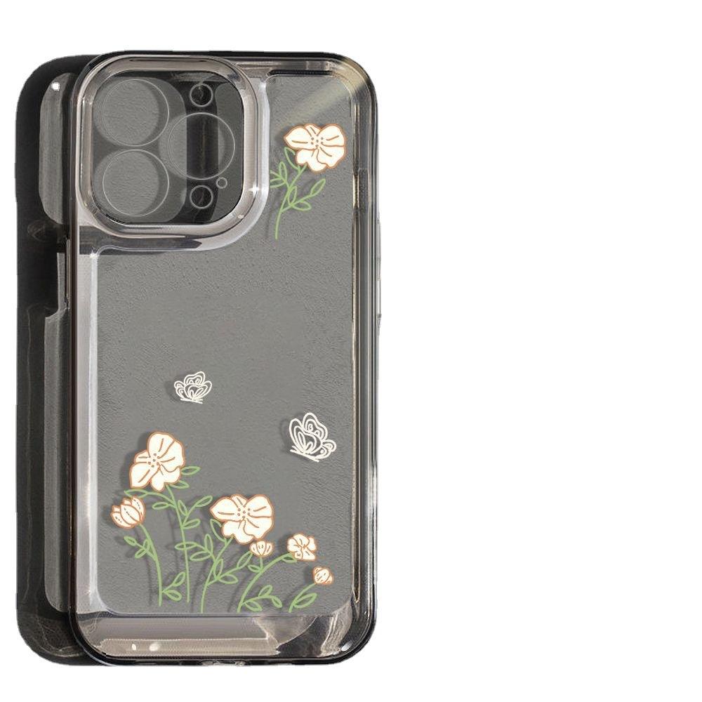 Cold wind flowers are suitable for iPhone17promax mobile phone case 16pro niche x Apple 14/15 all-inclusive 13