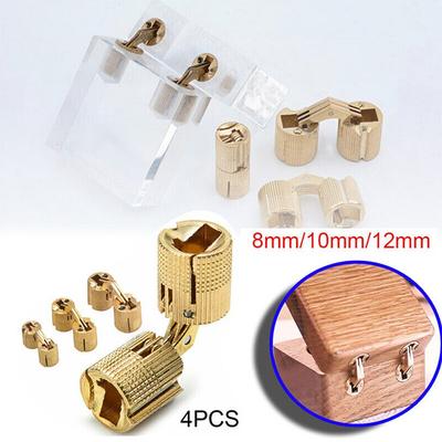 4pcs Brass Hinges 8mm/10mm/12mm Furniture Hardware