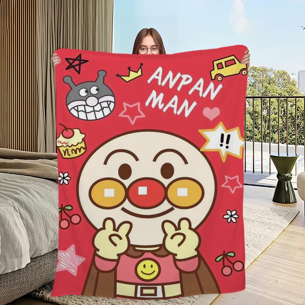 Cute A-Anpanman Printed Comfortable and Soft Sofa, Living Room Bed, Bedroom Blanket Suitable for Travel and Gifts