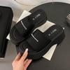 Slippers Women Wear Thick-Soled Roman Sandals In Summer, Annual Sandals Feel Small Fragrant Black