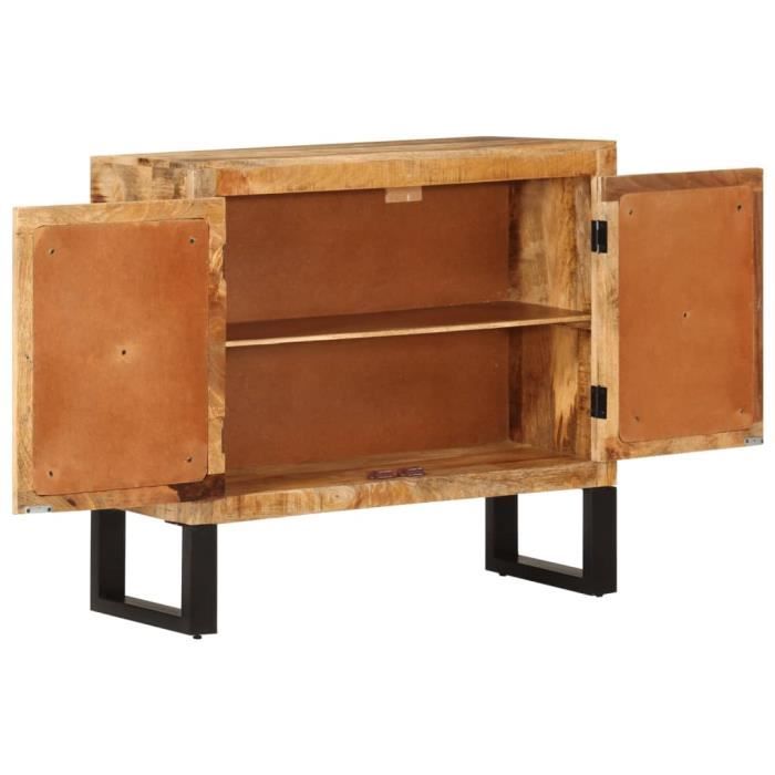 VidaXL Buffet 80x30x71 cm bois de manguier brut massif et métal 355842