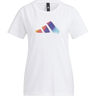 Solid Color Logo Round Neck Casual Short Sleeve T-Shirt Women Tops White HE9979