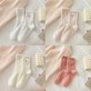 Women's Socks Mid-tube Socks Autumn and Winter Thickened Mink Velvet Embroidered Love Sleeping Floor Socks Winter Warm Socks