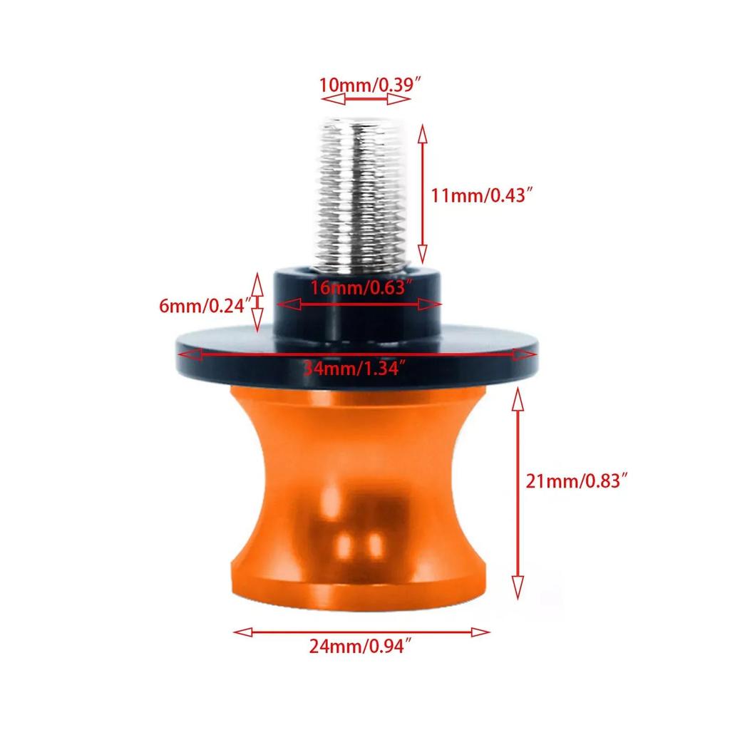 2pcs for KTM Duke 125 200 390 990 Orange M10 Swingarm Sliders Spools Paddock Stand Bobbins Swing Arm Motorcycle AccessoriesGood product