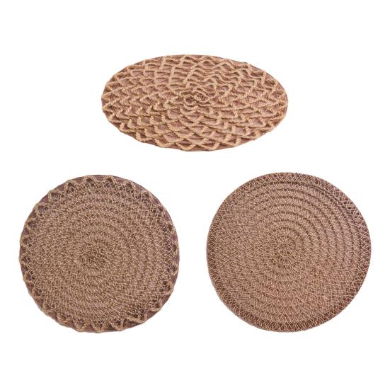 Round Boho Placemat Handwoven Heat Insulation Placemat Rustic Table Protector Mat for Home Farmhouse Weddings Baby Showers