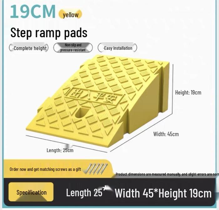 Car Sill and Roadside Plastic Uphill Triangle Speed Bump Mat