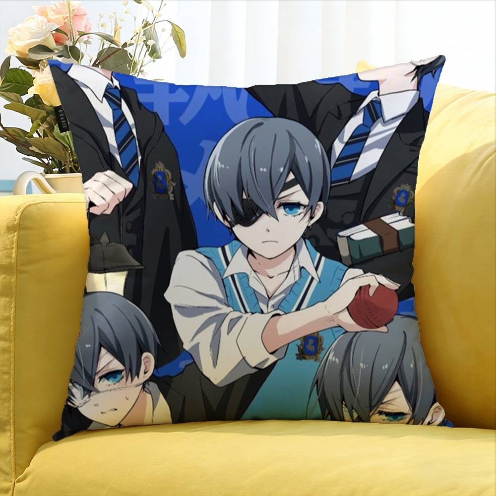 Ciel Phantomhive Anime Various Sizes Square Pillow Case For Car Home Bedchamber Decor