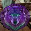 10-Inch Metal Wind Chime with 360° Swivel Hook - Handcrafted Purple & Green Wolf Design, Outdoor Garden Decor