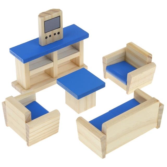 Wooden Furniture Dollhouse Furniture Set Accessories 35 Pieces