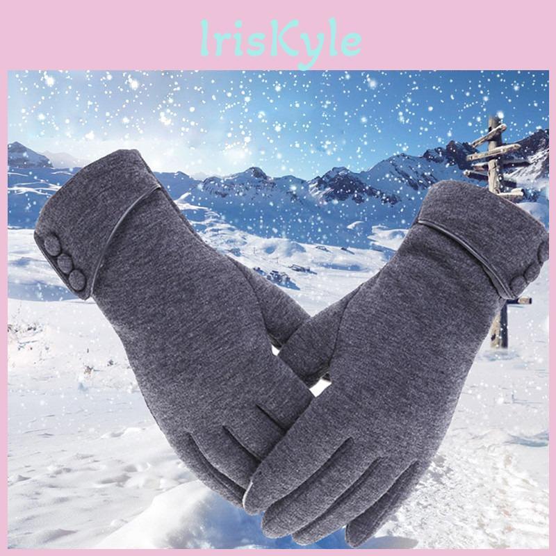 New Winter Autumn Warm Female Gloves Fleece Lined Thermal Full Finger Warm Gloves Women Cotton Touch Screen Gloves