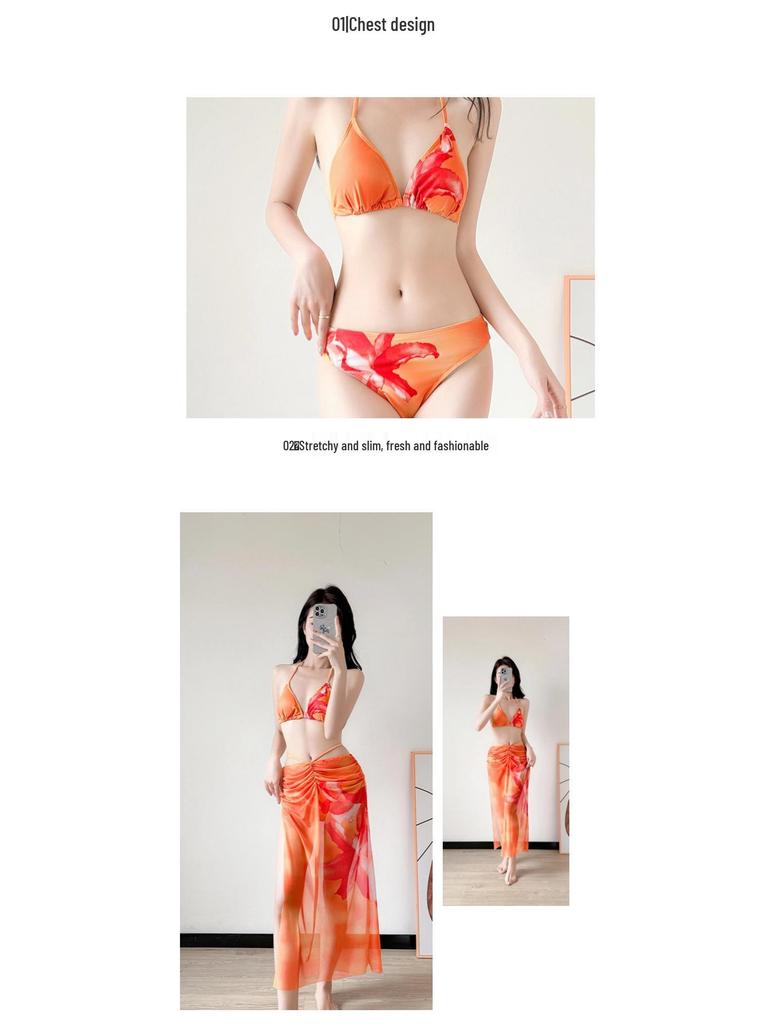 Goddess Holiday: Three-Piece Island Style Bikini - Sexy Vacation Swimsuit for Women