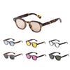 Vintage Nieten Schildpatt Runde Sonnenbrille Damen Herren 2024 Marken Design Retro Gelb Blau Glas Kleine Sonnenbrille