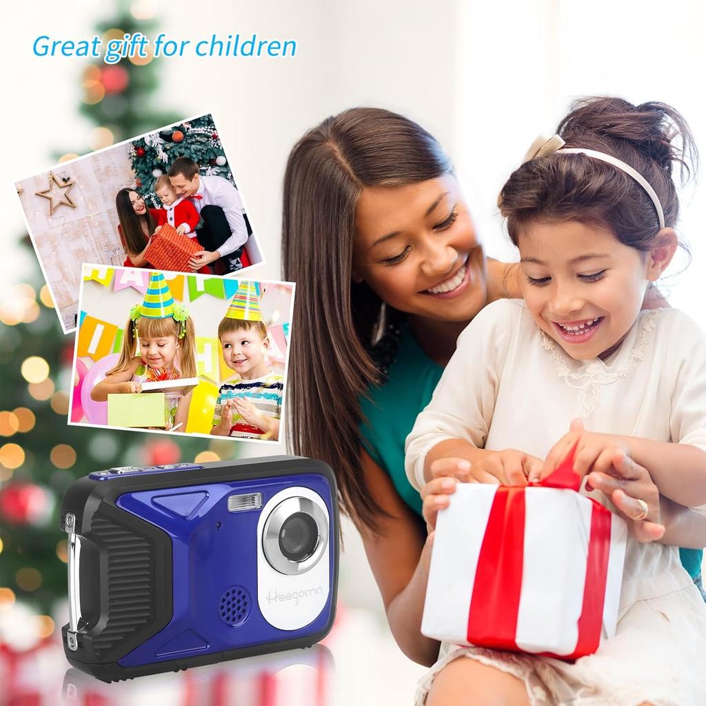 Waterproof Digital Camera,17 FT Underwater Camera 2.8" LCD HD1080P 30MP Kids Video Camcorder with 32G Card and Rechargeable Battery,Point and Shoot