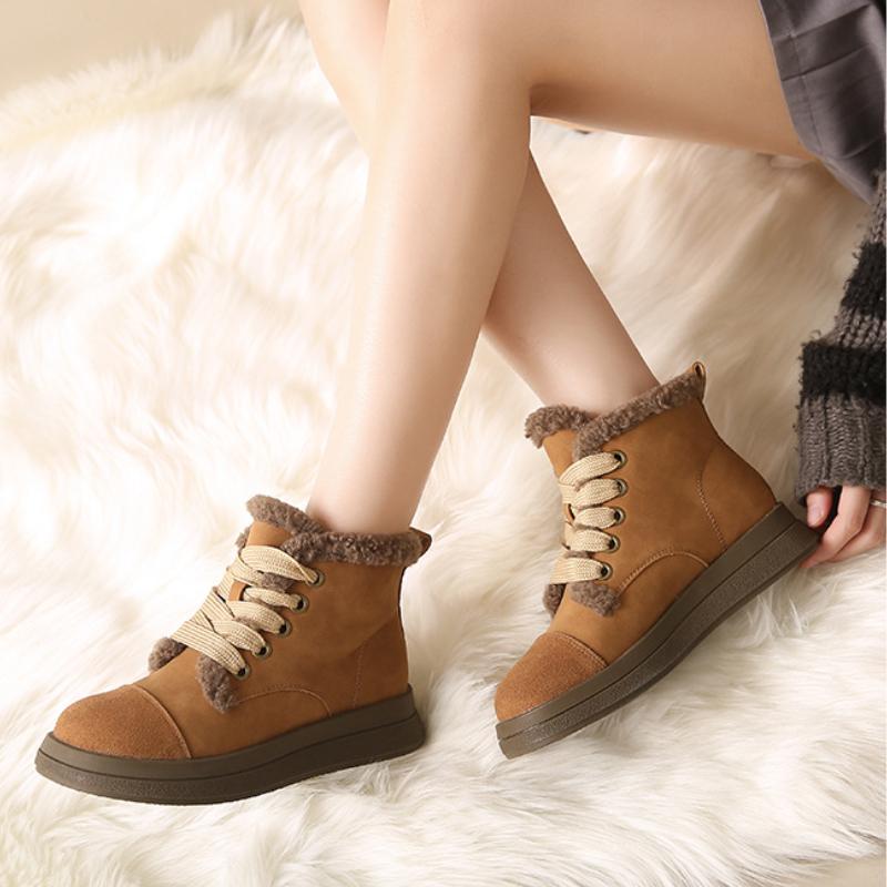 Bottes de neige à semelles épaisses européennes et américaines pour femmes, nouvelles bottes courtes en coton isolant en peluche d'hiver 2024 Plataforma Mujer Trafza