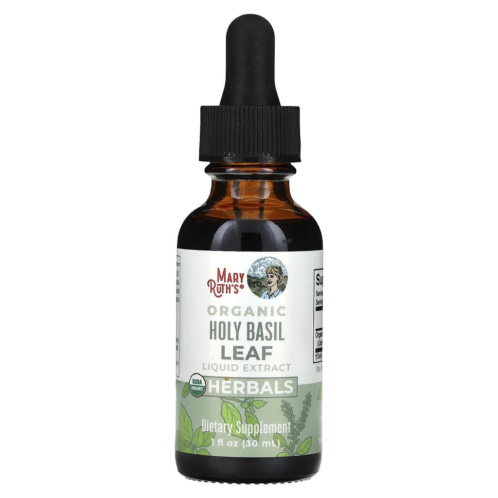 MaryRuth's Organic Holy Basil Leaf Liquid Extract, Alcohol-Free, 590 Mg, 1 Fl Oz (30 Ml)