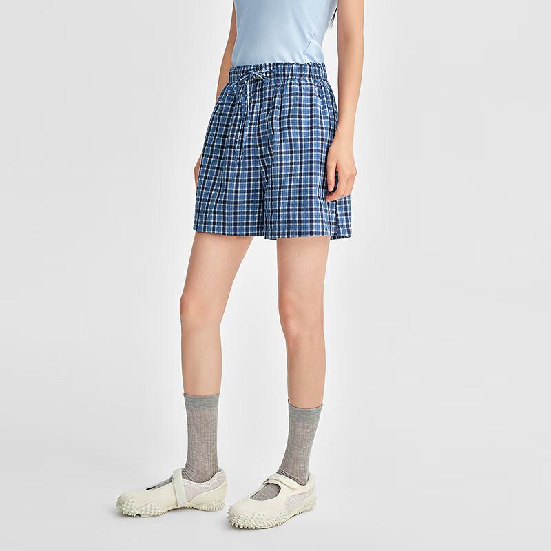 Ledin Women's 2025 Autumn Plaid High-Waist Shorts