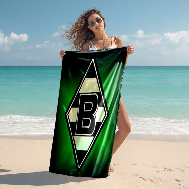 Beweis Strandtuch mit Borussia Mönchengladbach Logo Muster - weich, saugfähig, schnelltrocknend, maschinenwaschbar - perfekt zum Schwimmen, Camping, Baden