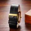Square Watch with Genuine Leather 3ATM Water Analog Japanese Quartz Stylish Accessory Perfect for or As a Boyfriend Gift Men's Strap, Resistance