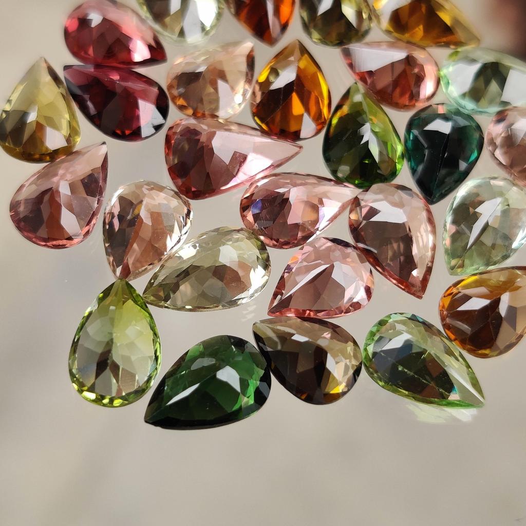 Best Quality Tourmaline Pear Cut Multi Gemstone, 6x9 MM Size Pear. Multi Tourmaline Loose Gemstone Lot, October Birthstone For Making Jewelry.