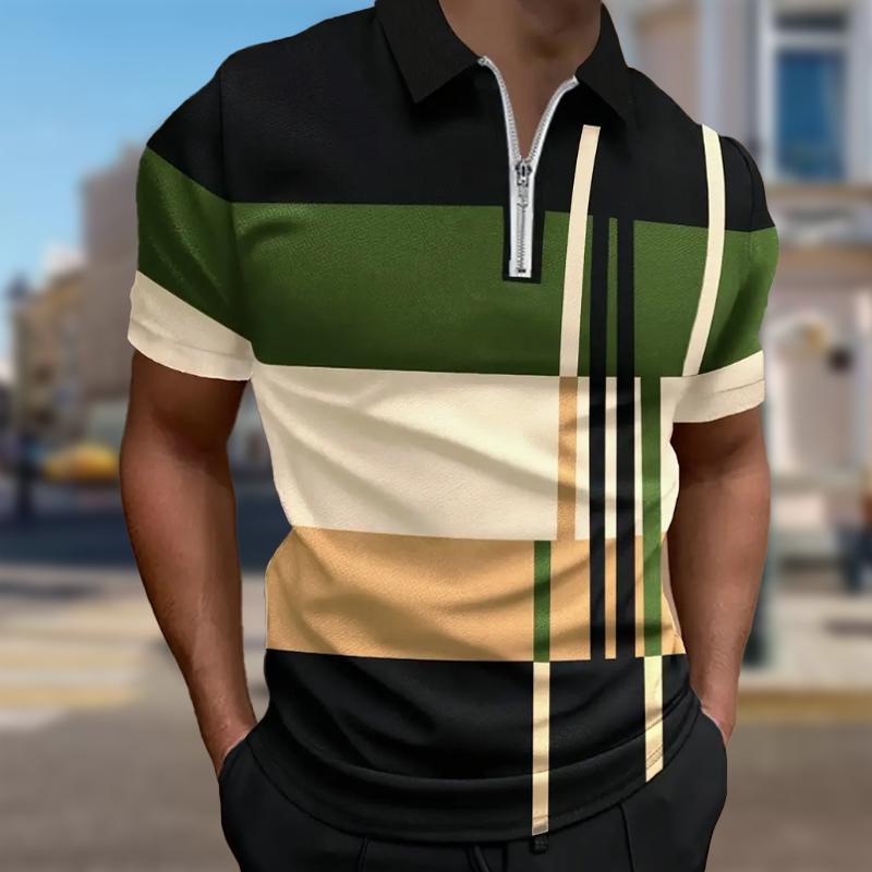 

Мужская рубашка поло повседневная на молнии с коротким рукавом модная повседневная на молнии лето весна стандартный крой нерегулярное сращивание 3D принт рубашка 8XL фиолетовый