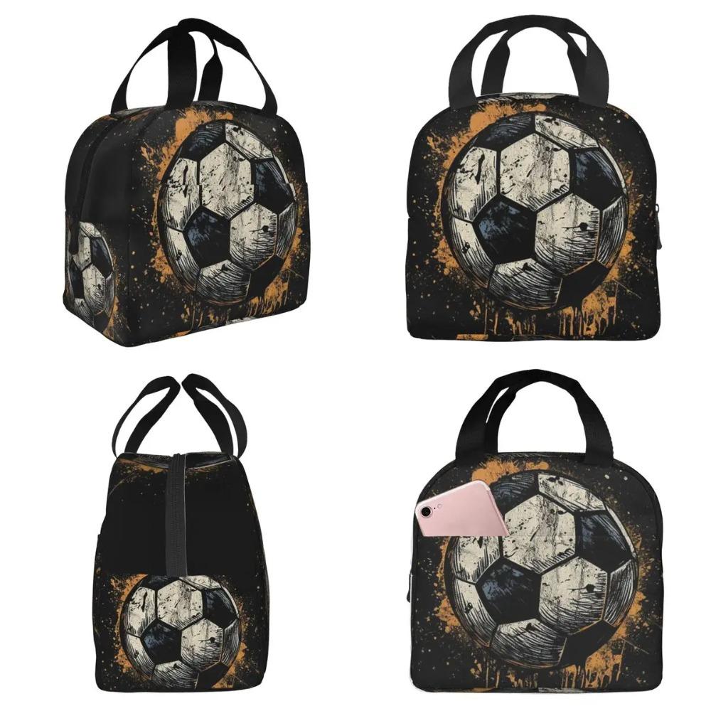 Graffiti Soccer Painting Insulated Lunch Bag for Women Office Cooler Thermal Food Box Tote Leakproof Lunch Boxes Container