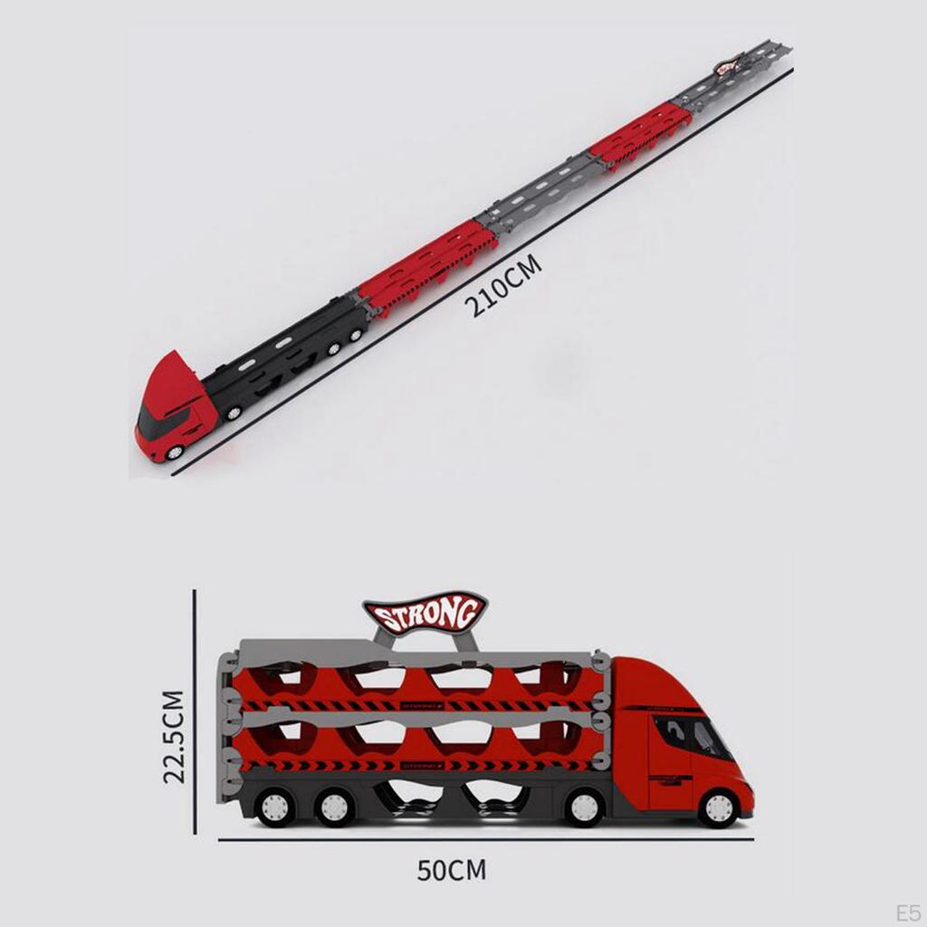 Big Transporter Truck Toy Set Trucks Early Educational Collectible Folding Storage