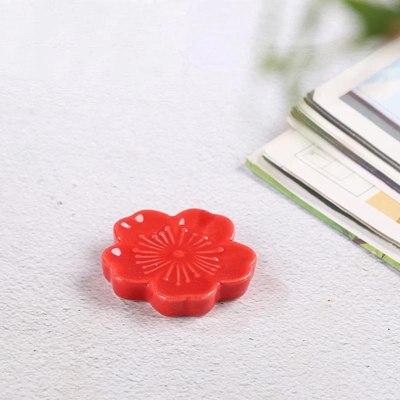 Cherry Blossom Ceramic Chopstick Rest Creative Flower Tableware Holder Ideal Gift for Housewarming Cooking Lovers