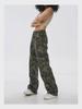 Women's Army Green Camo High-Waist Wide-Leg Jeans - Summer Casual Hip-Hop Style