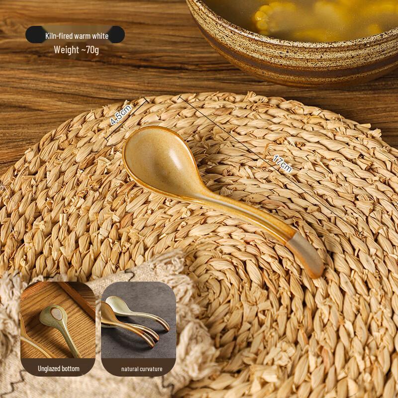 Glazed Ceramic Soup Spoon Set