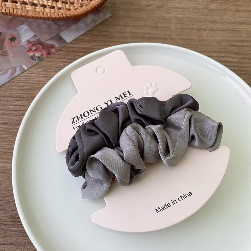 2Pcs Fashion Solid Color Satin Silk Hair Scrunchies Women Hair Bands Ties Gum French Ponytail Holder Female  Hair Accessories