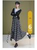 Autumn 2025 High-Waisted Irregular Black & White Plaid Skirt for Women