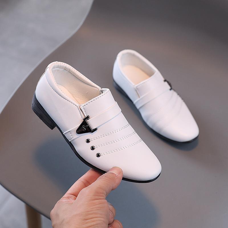 

Children Boys Leather Shoes New Retro Fashion Non-slip Pointed Toe Dress Shoes British Style Performance Kids Oxford Shoes 24