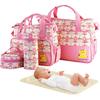 5PCS Baby Diaper Bag Set, baby nappy Handbag with Shoulder Strap, Portable Diaper Changing Bag for Mom Dad