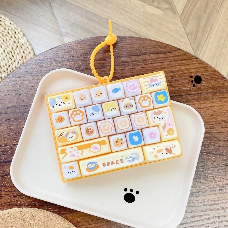 26 Grid Keyboard Fidget Clicker Keychain Antistress Keycap Toy Portable Bag Charm for Outdoor Camping Time Killing