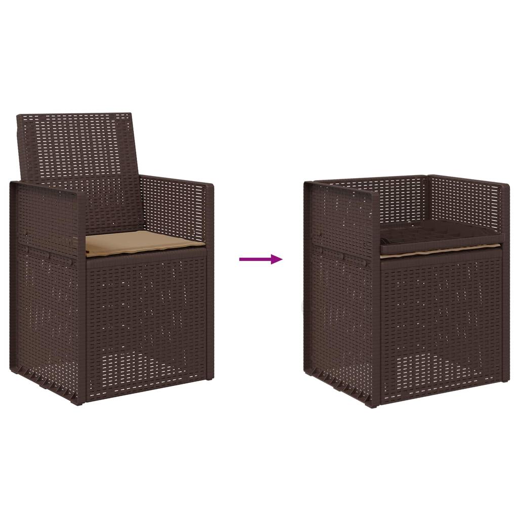 Garden Dining Chairs 2 pcs Brown and Taupe PP